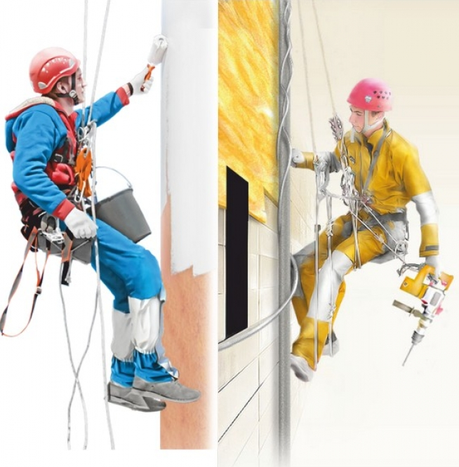 Fasadna toplizolacia s alpinisti